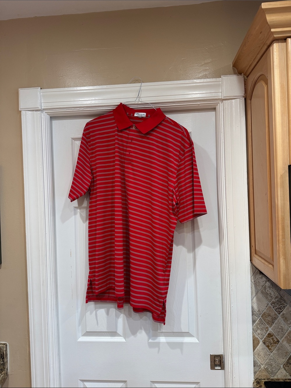 Peter Millar Red Striped Polo Shirt